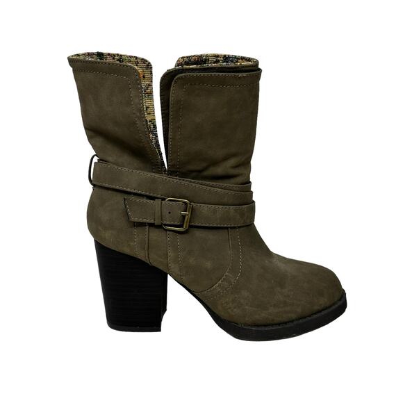 Qupid Convertible Tapestry Ankle Boots Women SZ 7 Block Heel Tapestry Boho Chic - Picture 8 of 13